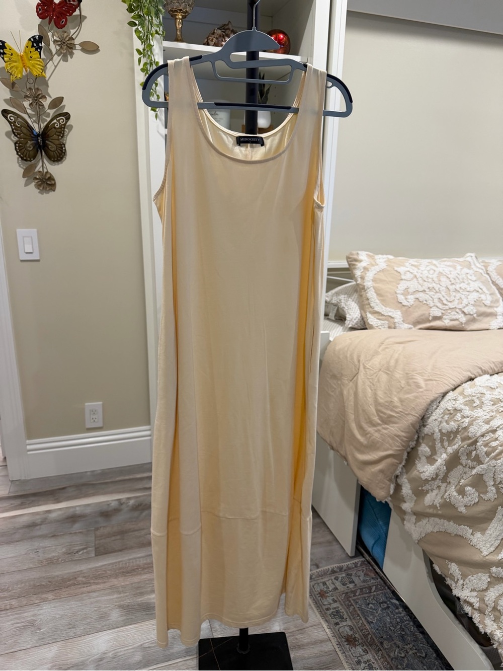 Never Worn, Sleeveless Cream Maxi Dress - Lightweight Tank Style